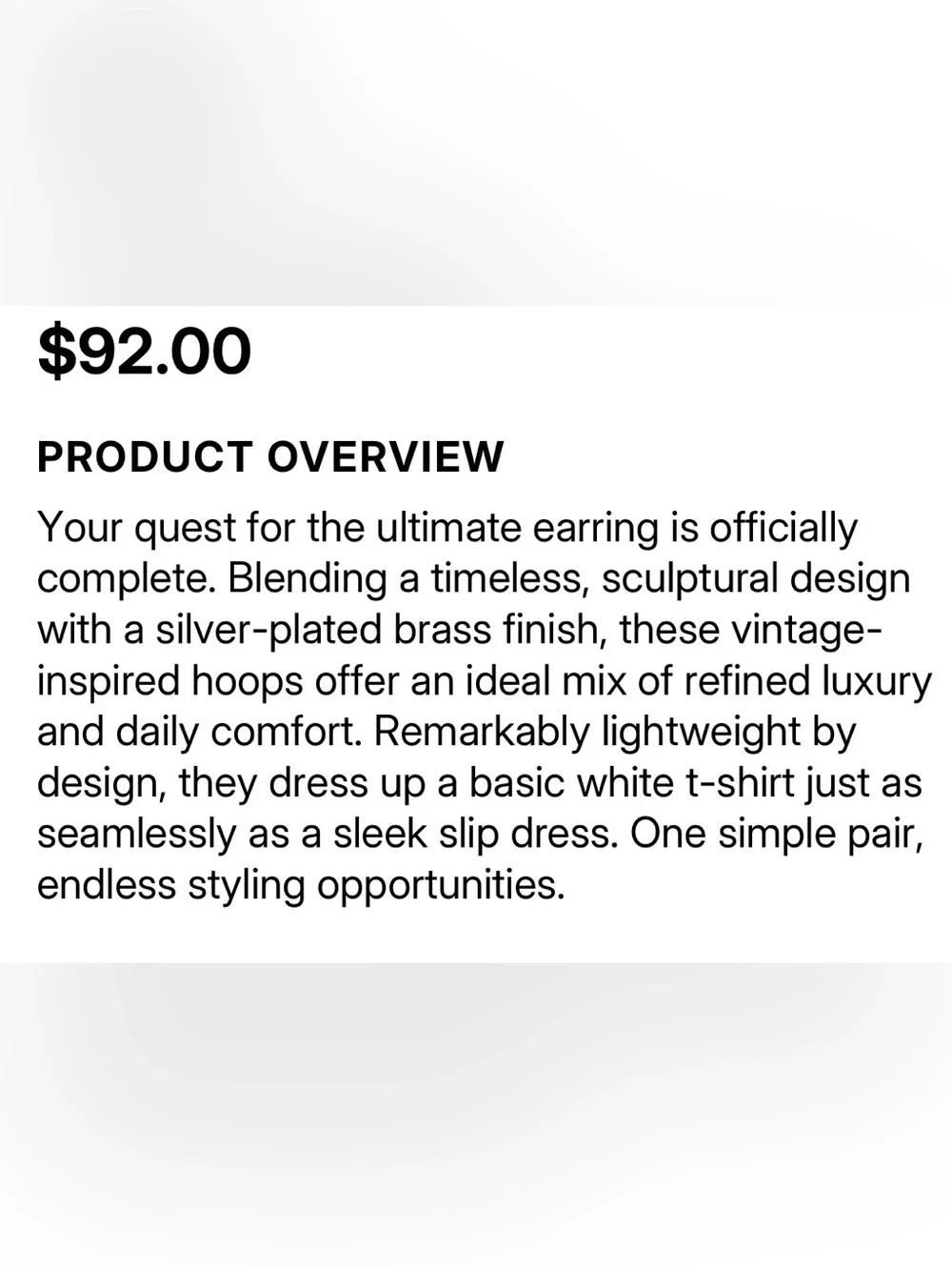 Heaven Mayhem Ky Hoop Smooth Earrings Silver NIB